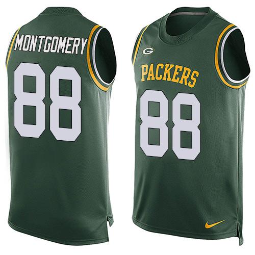  Packers #88 Ty Montgomery Green Team Color Men's Stitched NFL Limited Tank Top Jersey